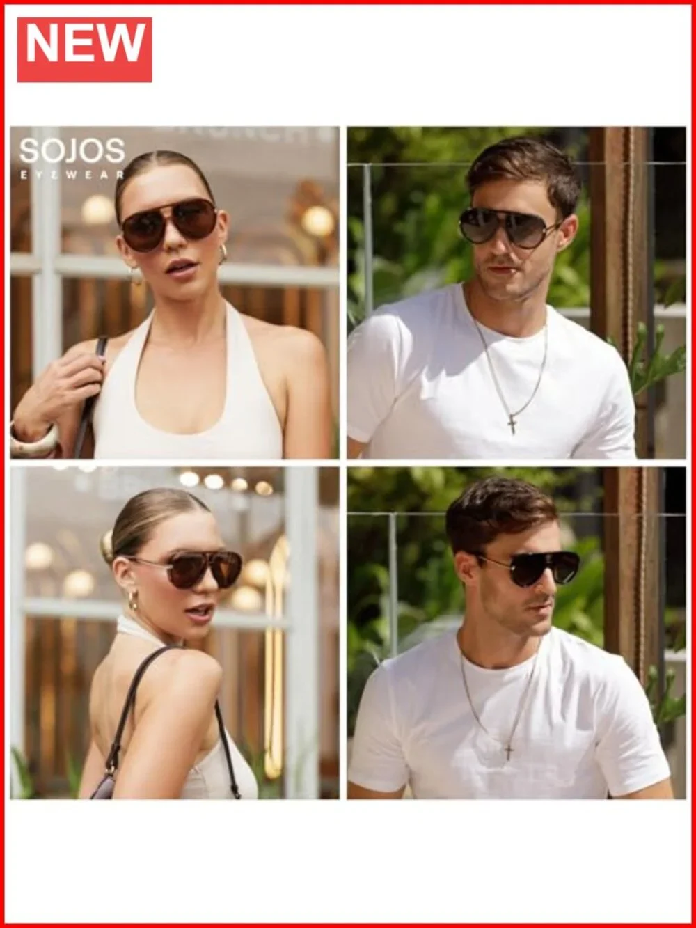 Retro Oversized Aviator Polarized Sunglasses for Men Women UV Protection TR-90
